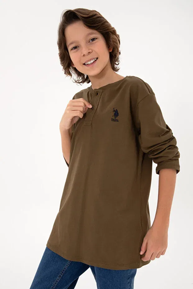 Детские свитшот для мальчиков хлопковый U.S. Polo Assn., Khaki