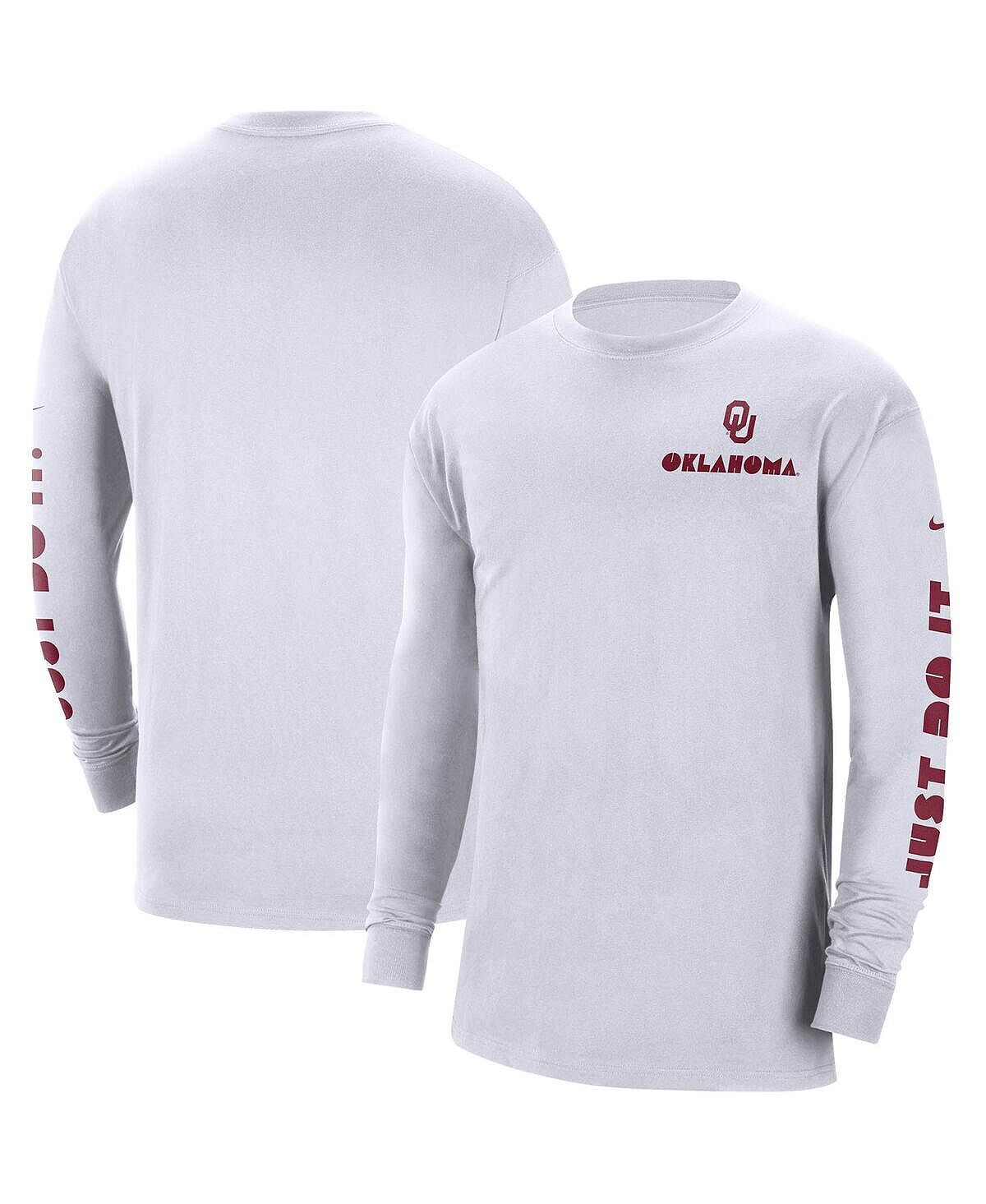 

Мужская белая футболка с длинным рукавом oklahoma sooners heritage max 90 Nike, белый