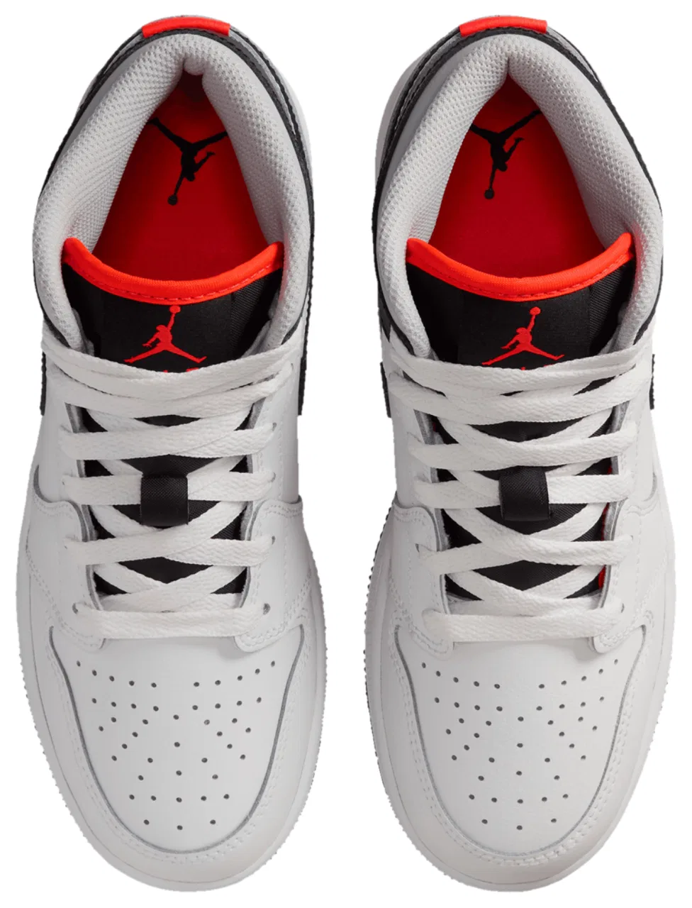 Кроссовки для мальчиков AJ 1 Mid Jordan, цвет Summit White/Black/Infrared — фото 4
