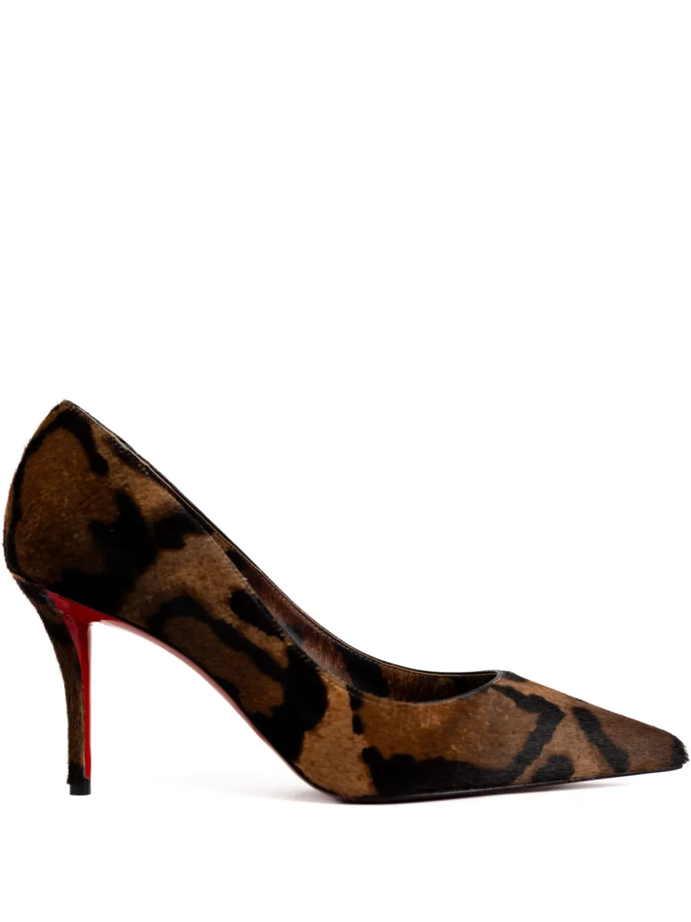Туфли-лодочки на шпильке Miss Z с леопардовым принтом, каблук 80 мм Christian Louboutin, коричневый