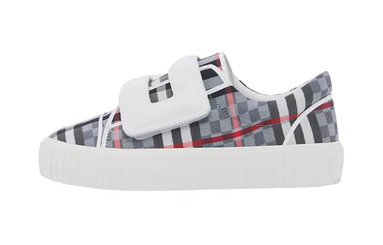 Детские кроссовки для скейтбординга с принтом Burberry, Gray Red White