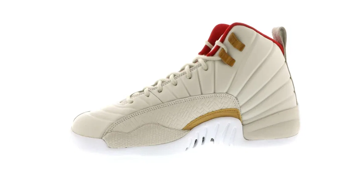 Детские кроссовки с принтом Jordan 12 Retro Chinese New Year Light Orewood Brown (GS), Light Orewood Brown/Varsity Red — фото 3