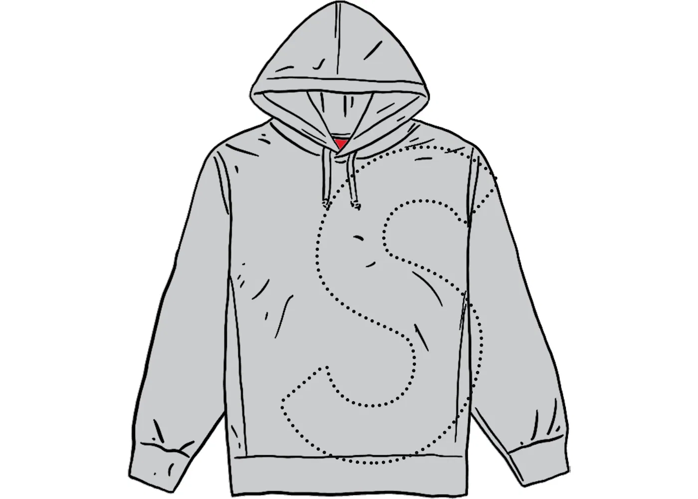 Мужской худи с принтом Supreme Hooded Sweatshirt, Heather Grey