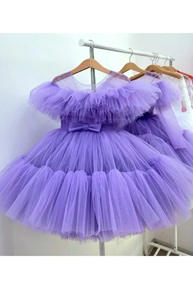 Детское вечернее платье с бахромой Peza, Purple