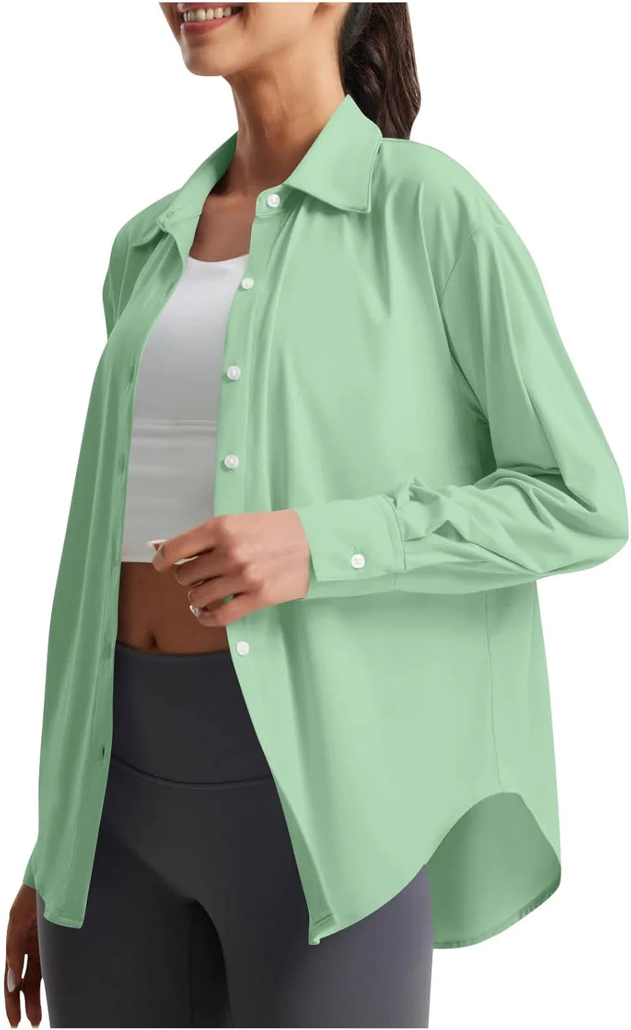 Женская солнцезащитная рубашка с длинным рукавом Safari, Mint Green — фото 2