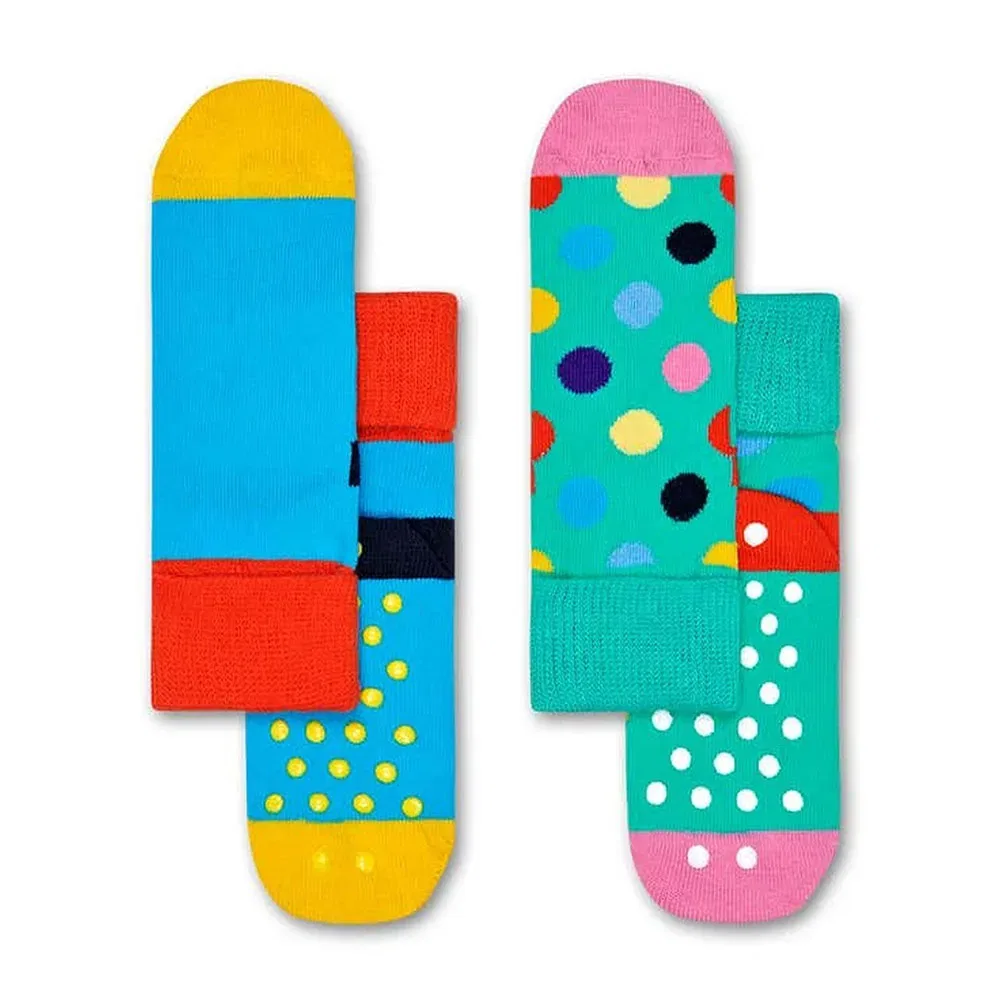 Носки детские нескользящие Big Dot 2 пары Happy Socks, синий