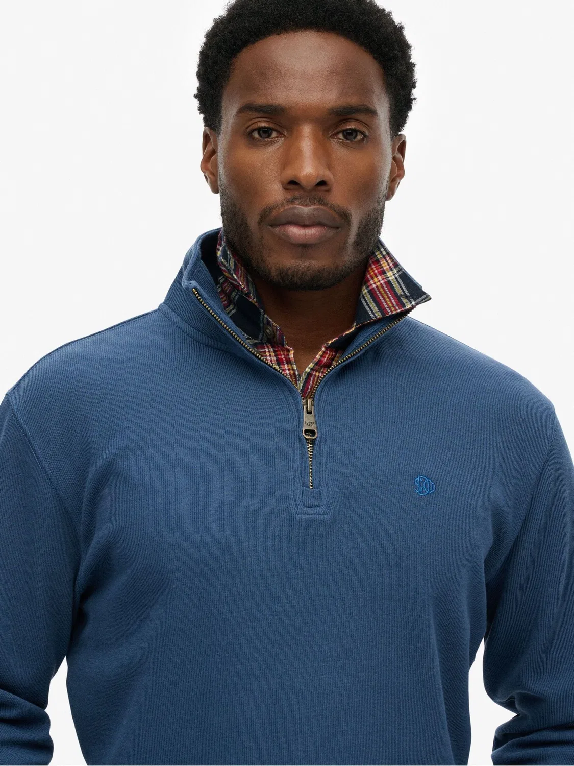 Джемпер полузастежка на молнии, Ribbed Superdry, синий — фото 4