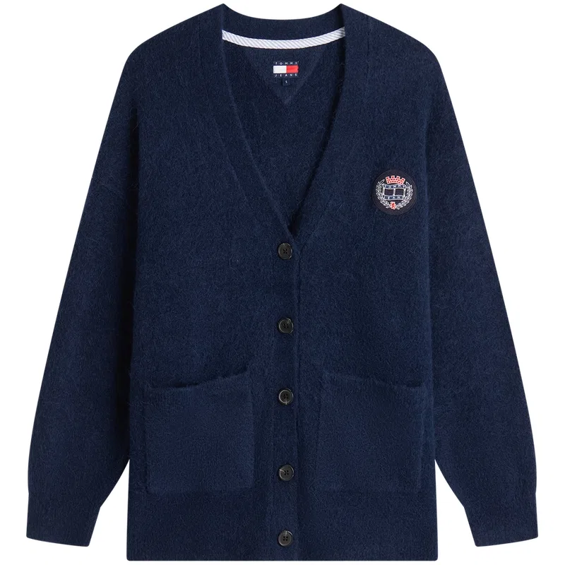 Женский джемпер с V-образным вырезом Navy Blue C1G Tommy Hilfiger, Navy Blue — фото 3