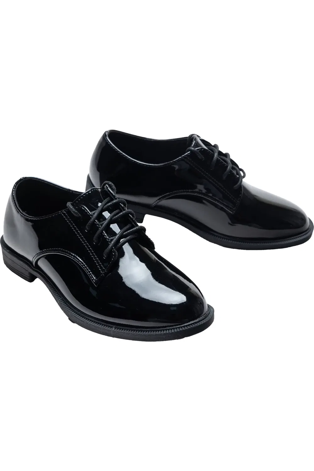 Детские туфли оксфорды на шнуровке Patent Oxford MOUSTACHE, черный