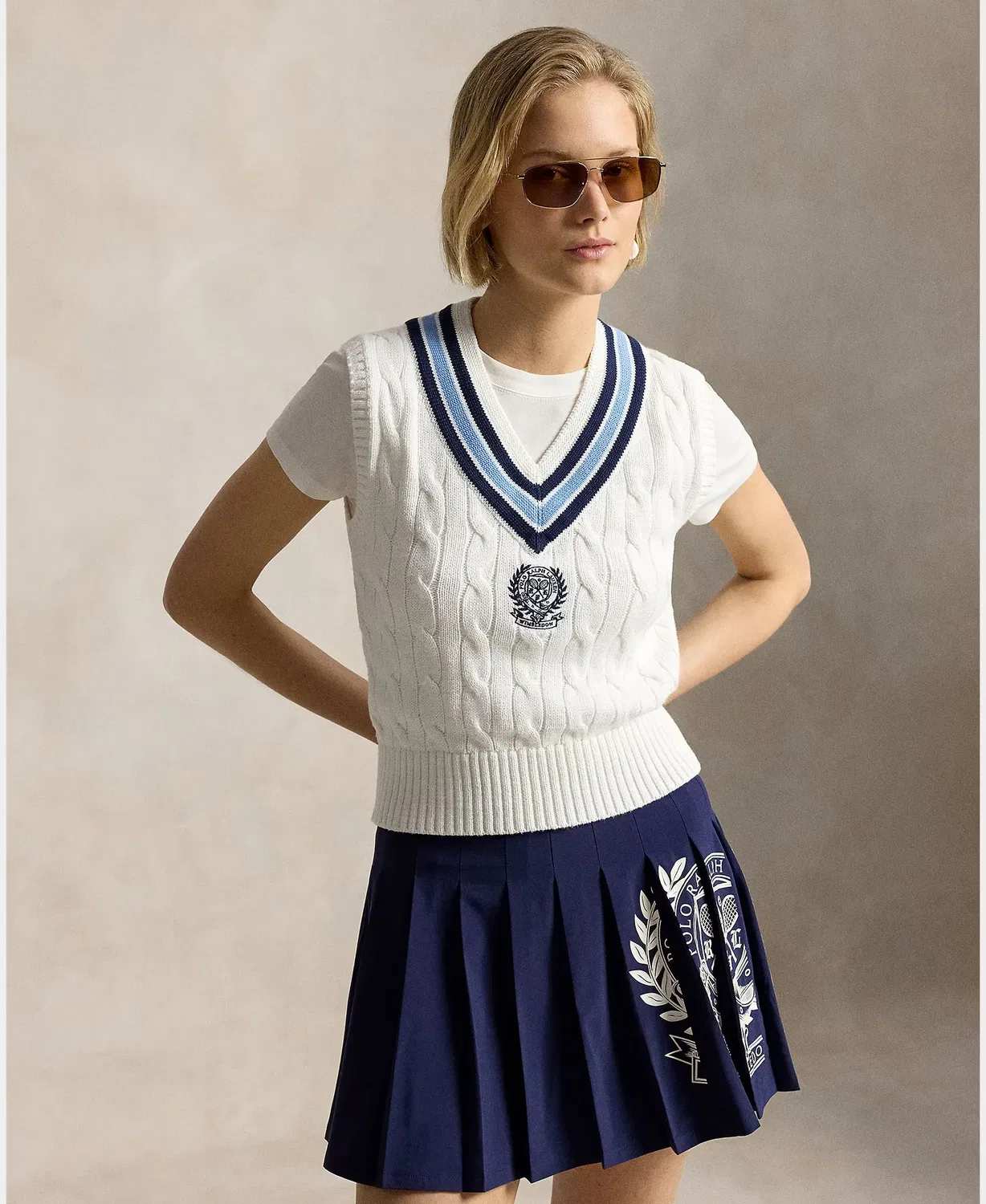 Женский жилет хлопковый Polo Ralph Lauren, Crema