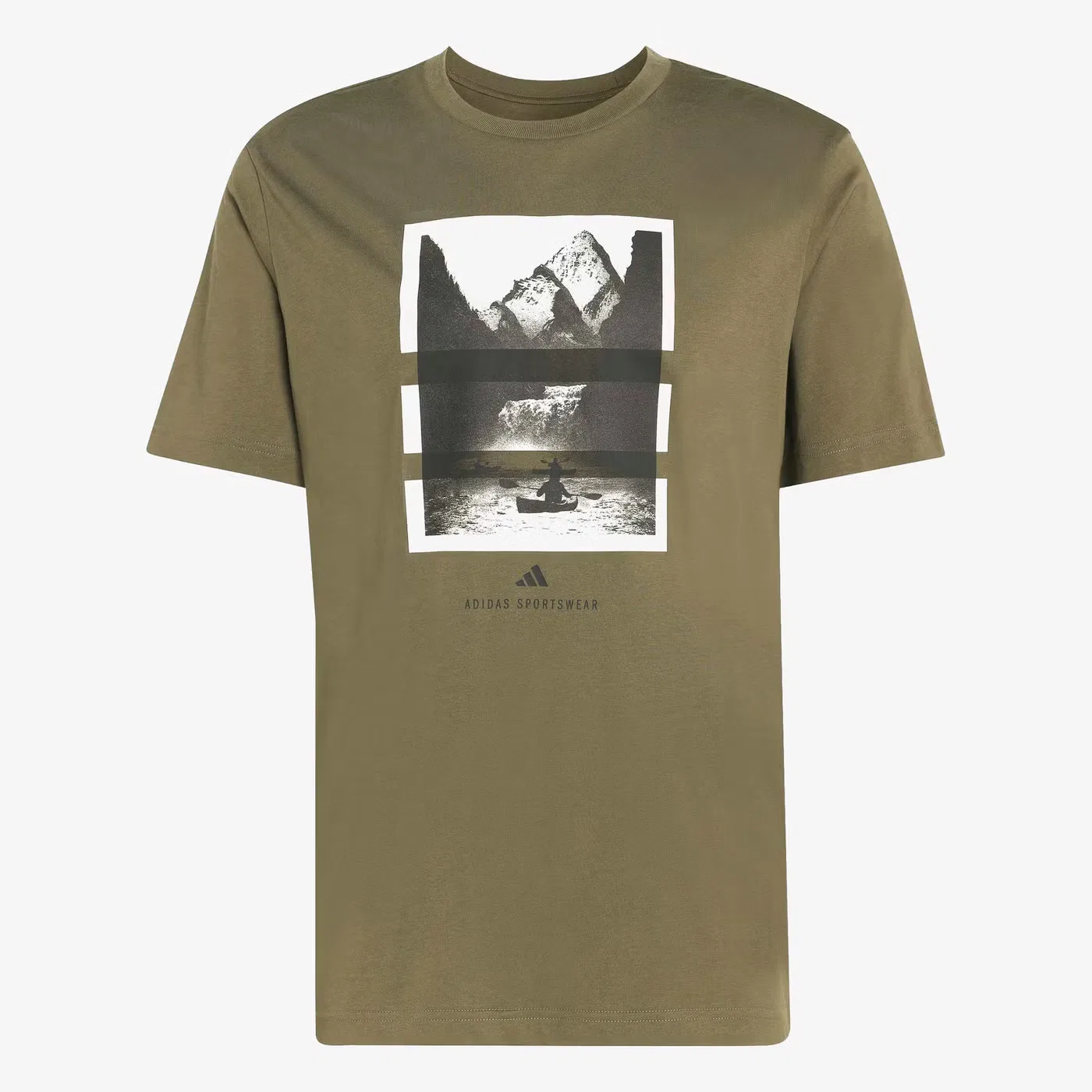 Футболка с принтом Outdoor Kayaking Graphic Adidas, оливковая