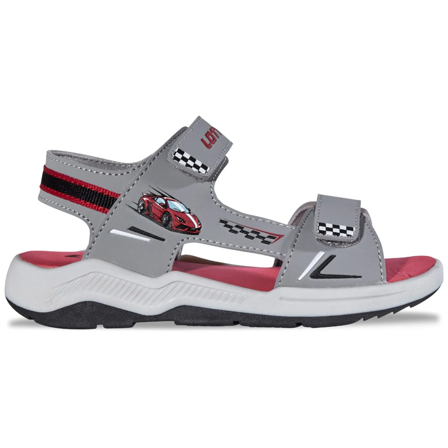 Детские сандалии с мотивом Lotto, Grey-Red