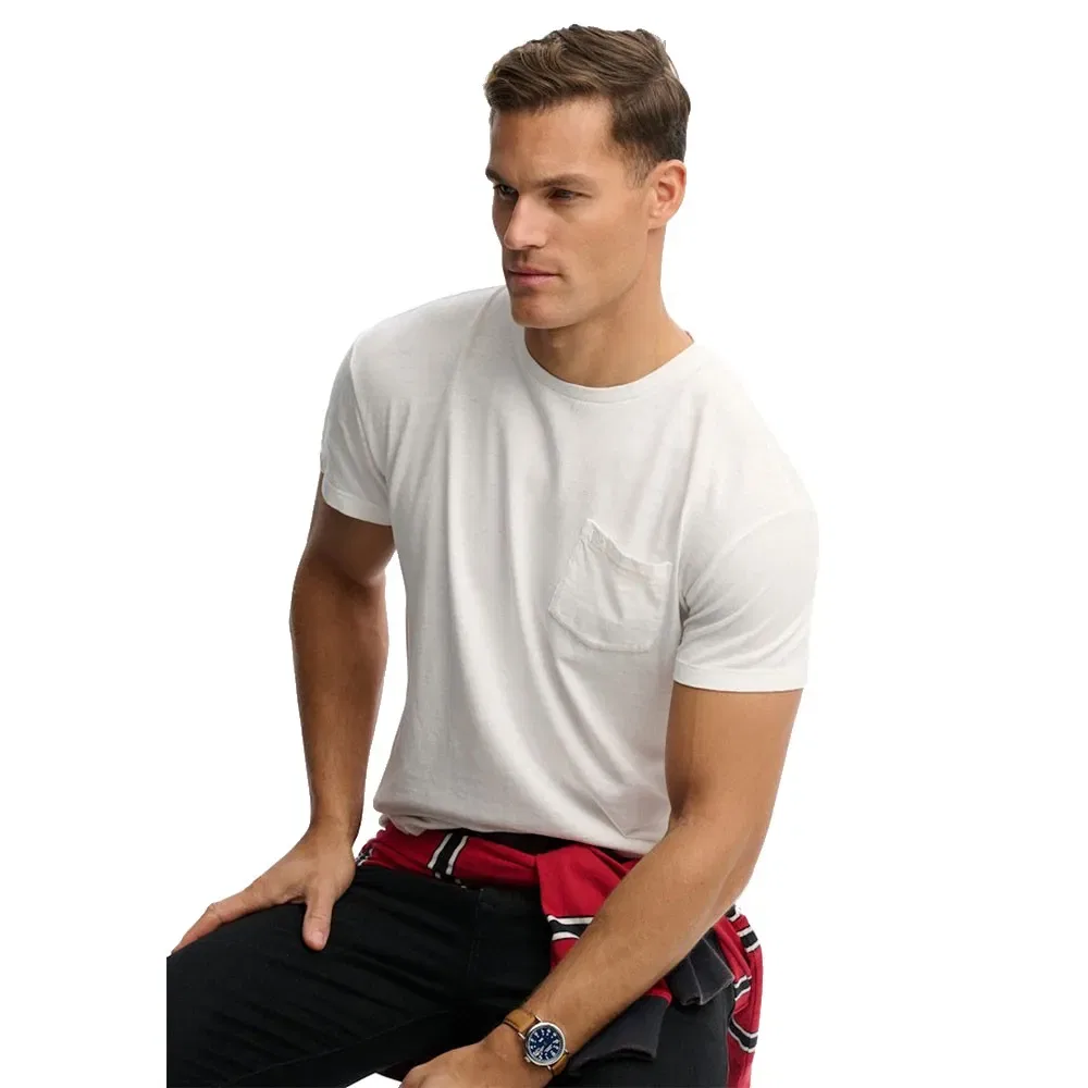 Футболка с коротким рукавом Cotton Classic Linen Pocket Superdry, белый — фото 4