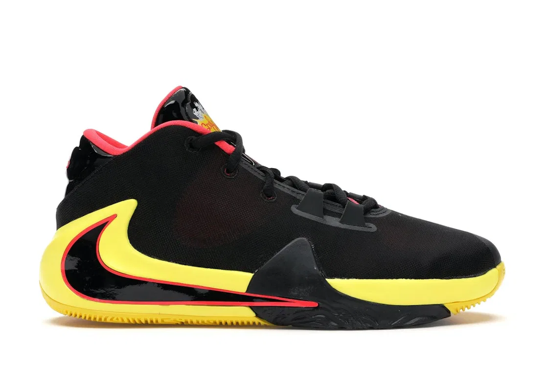 Детские кроссовки для баскетбола Nike Zoom Freak 1 Soul Glo, Black/Red Orbit-Opti Yellow-Black