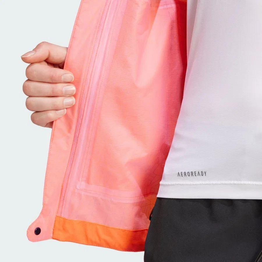 Ветрозащитная куртка-дождевик adidas TERREX Xperior 2.5L Light Rain.Rdy Jacket, Оранжевый — фото 4