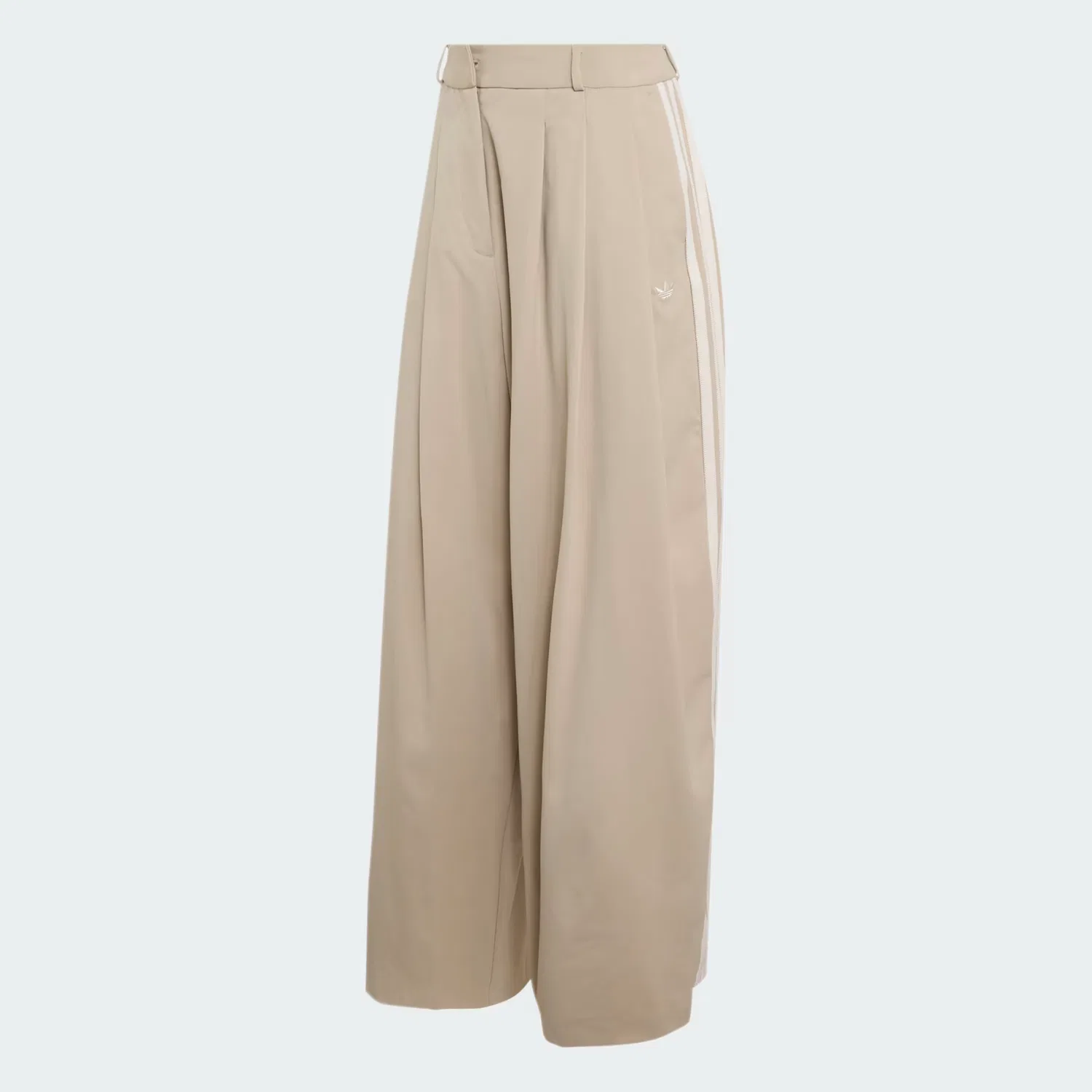 Женские брюки со складками Pleated Pant Adidas Originals, хаки/молочный — фото 4