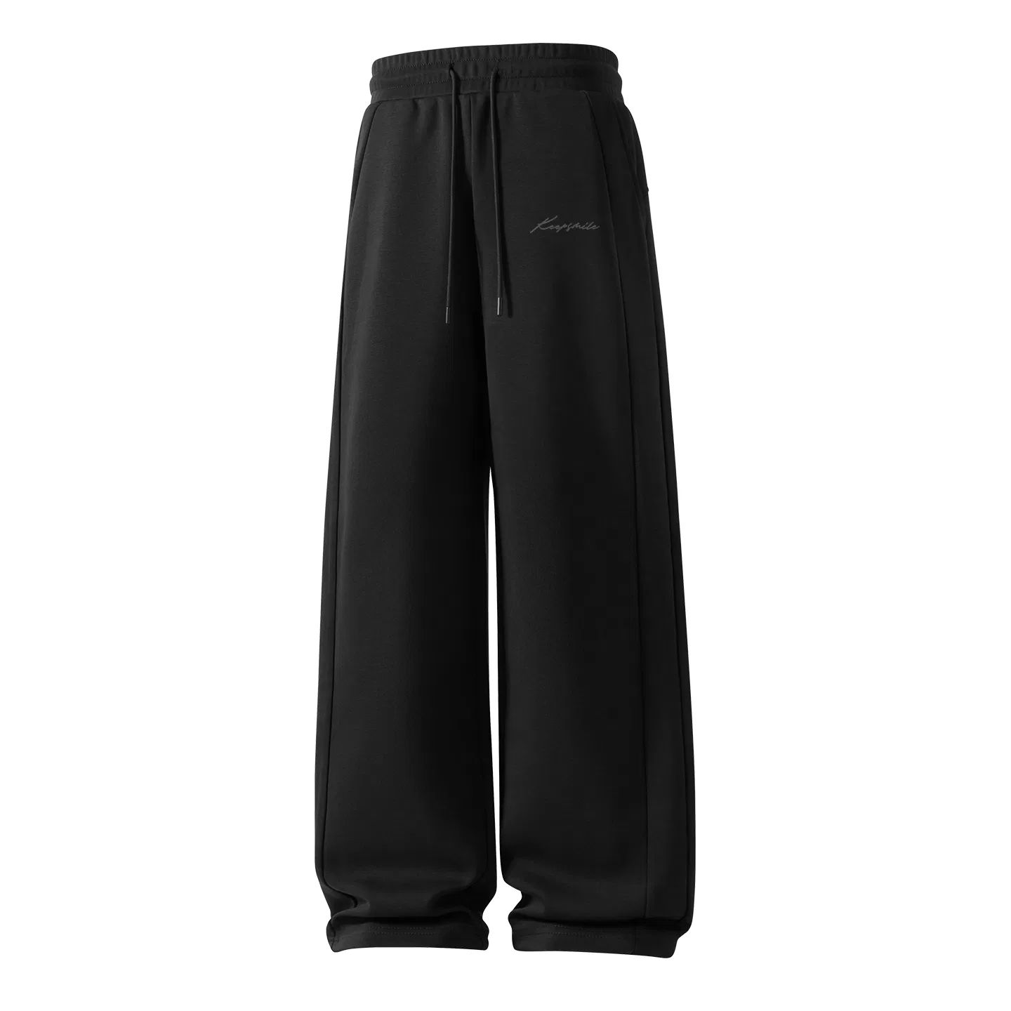 Детские брюки повседневные прямого кроя MINISO, Black White Smiley Face Pants Logo