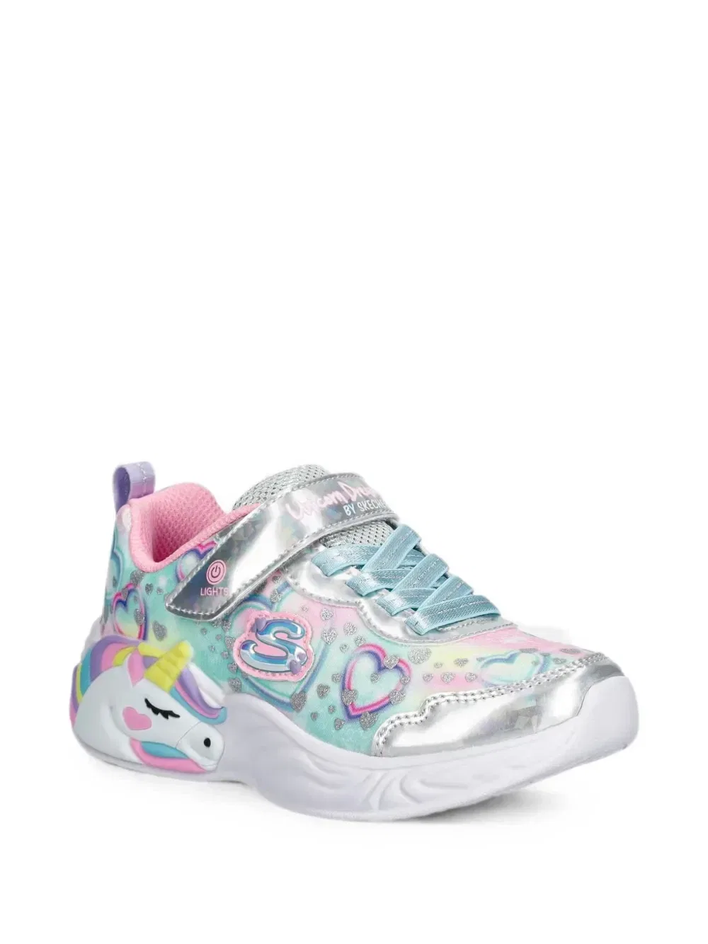 Кроссовки на липучке Unicorn Dreams Heart Sparkle Skechers, синий