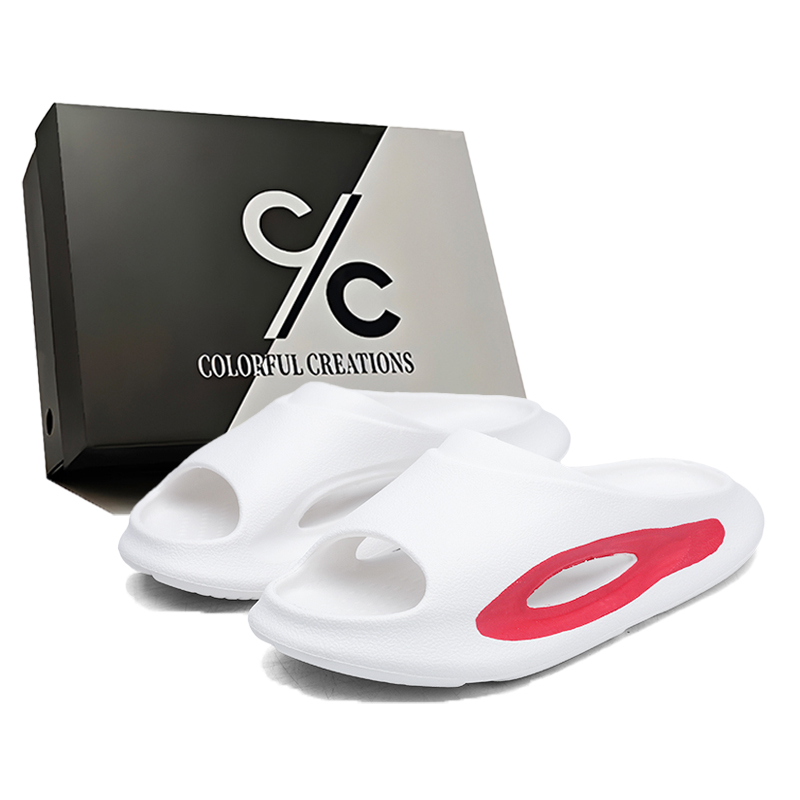 

Мужские сандалии EVA Quiet, нескользящие, быстросохнущие Colorful Creations, White Red