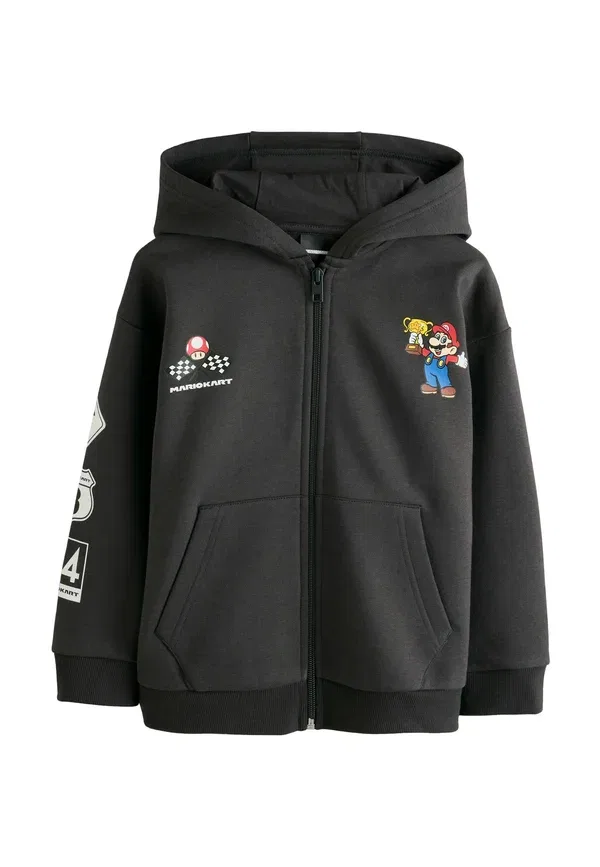 Худи с принтом Super Mario, Regular Fit, Next, Charcoal Grey, серый