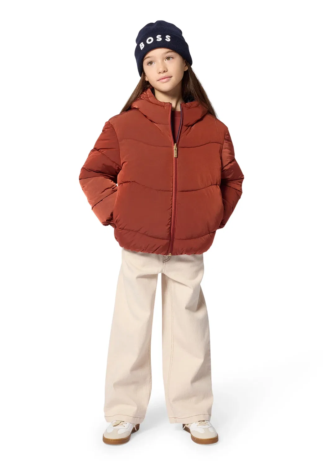 Двусторонняя пуховая куртка для детей и подростков - зимняя куртка Boss Kidswear, Navy