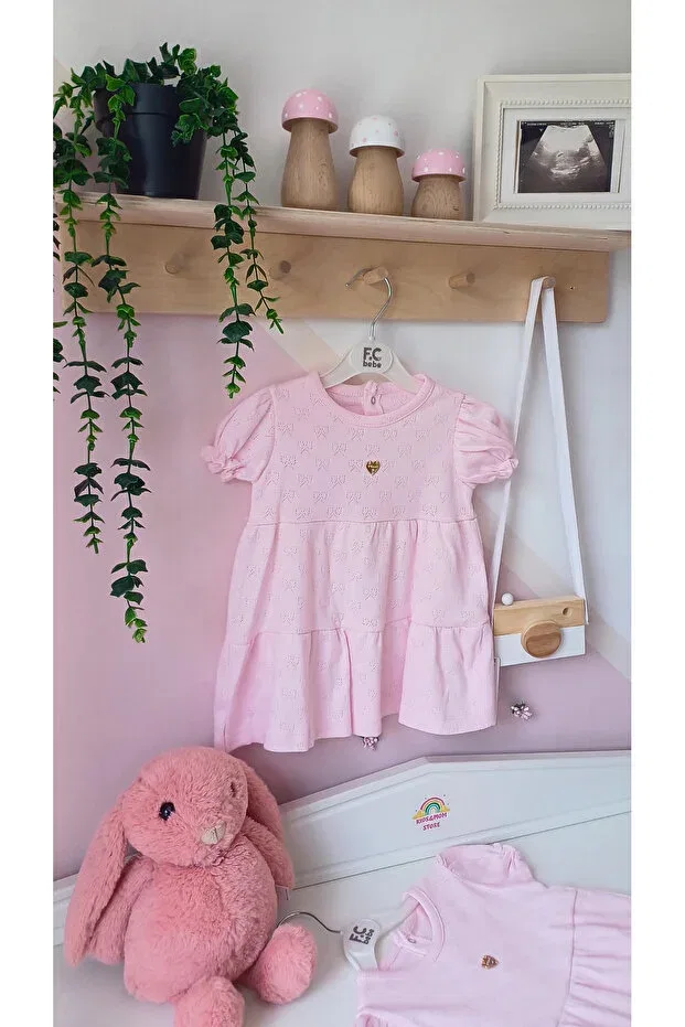 Детское хлопковое платье без рукавов для девочек Kidsmom Store, Pink — фото 2