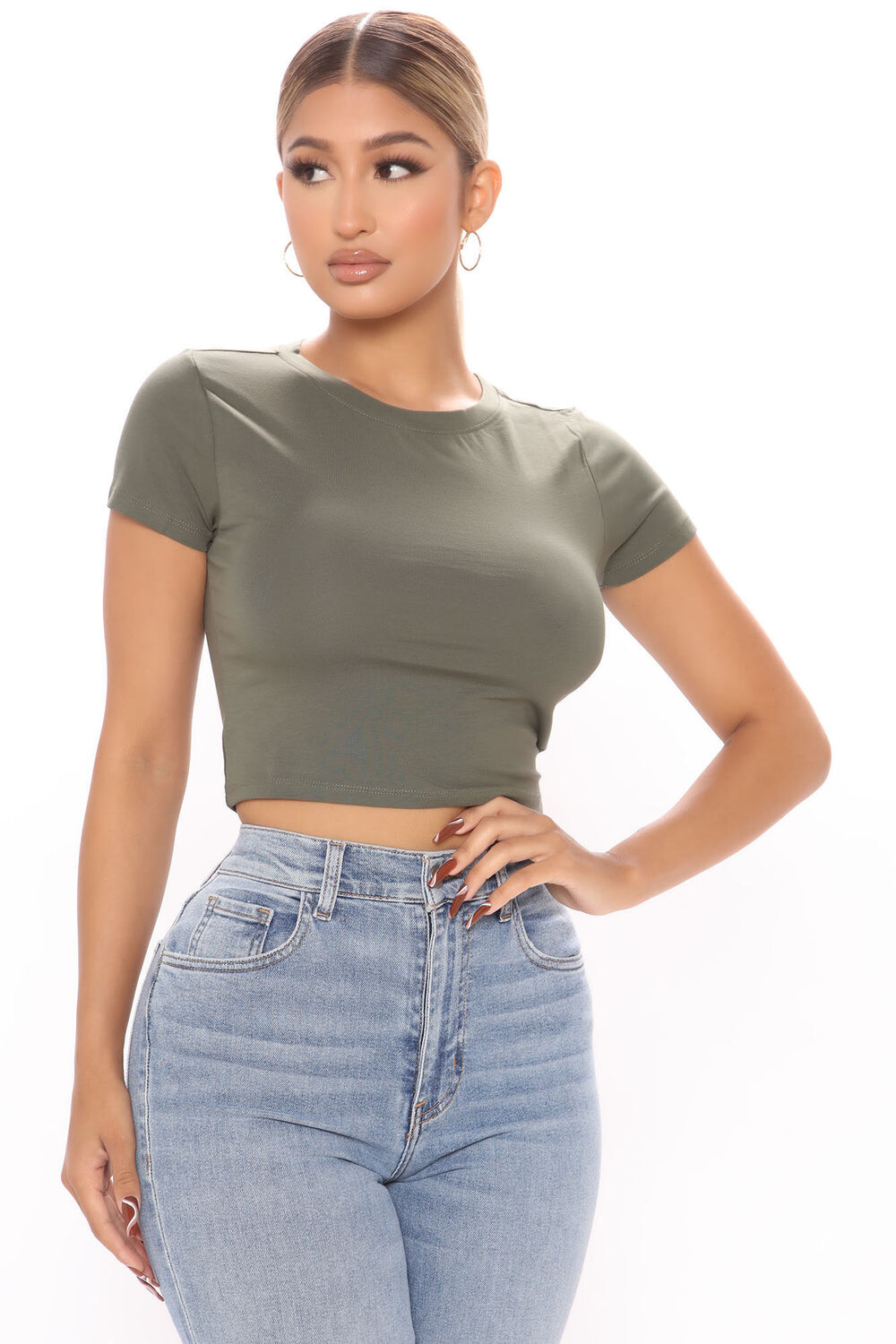 

Топ Fashion Nova RT32675, оливковый