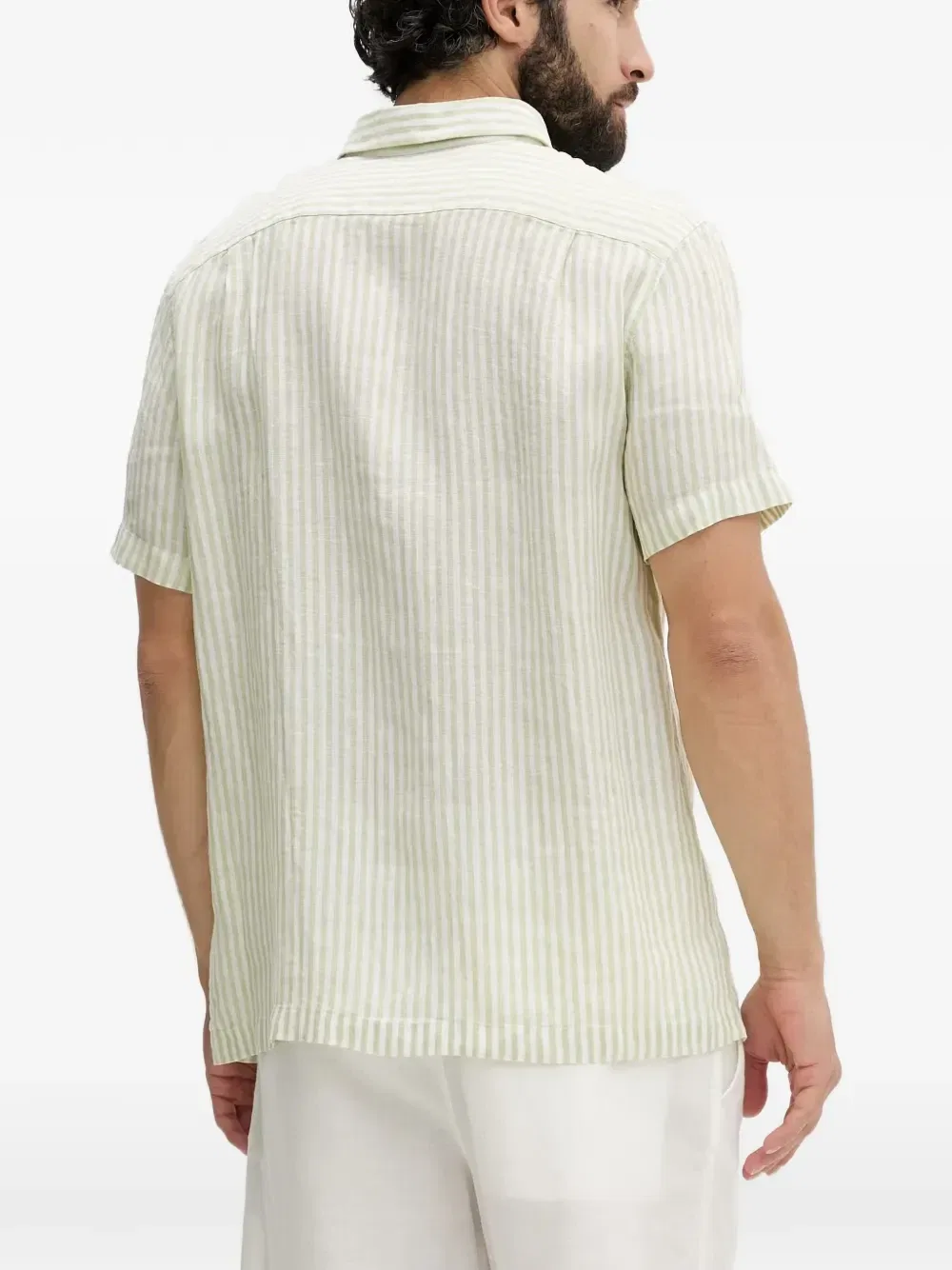 Полосатая рубашка с короткими рукавами Lacoste, зеленый — фото 3
