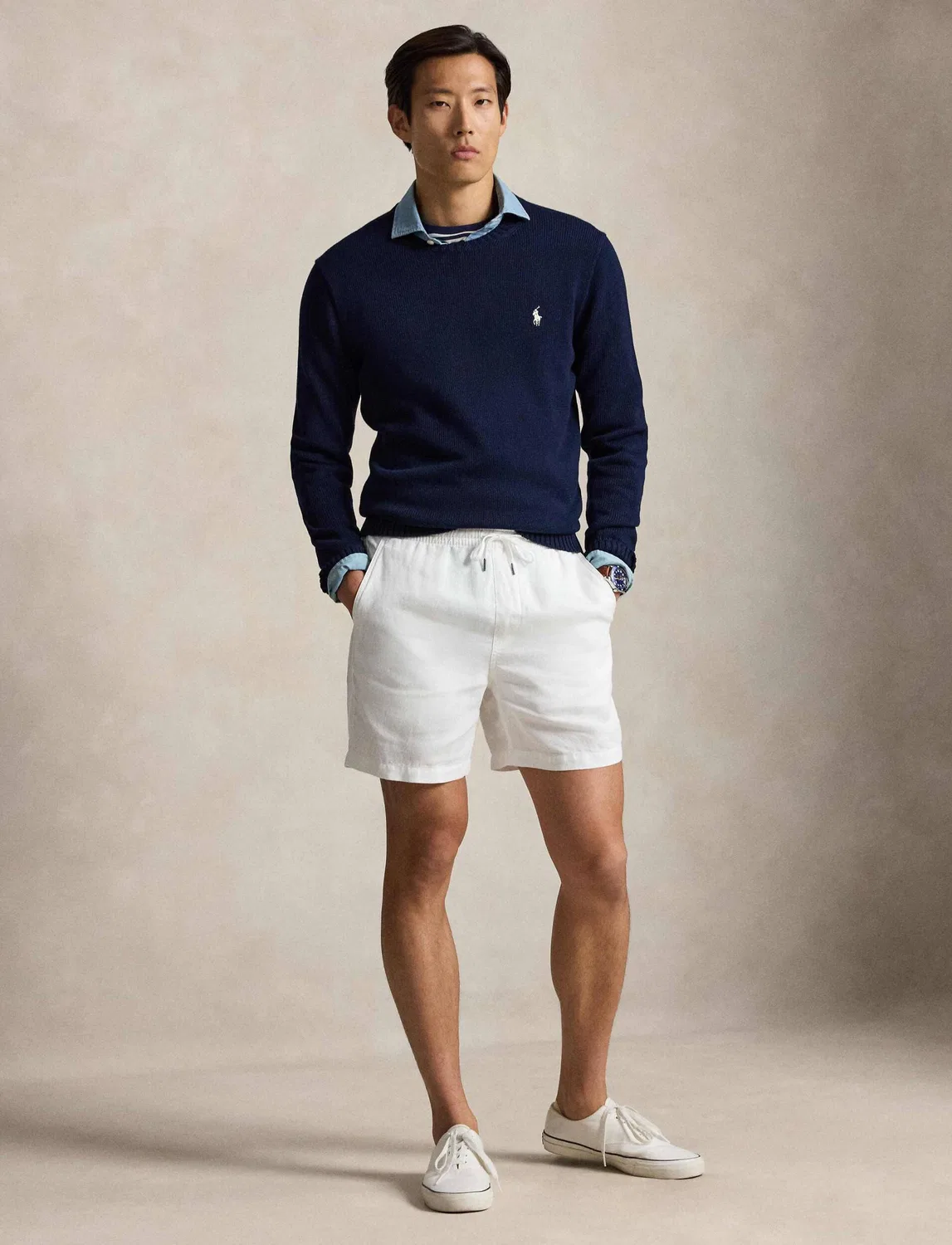 Пуловер с круглым вырезом Polo Ralph Lauren, темно-синий — фото 2