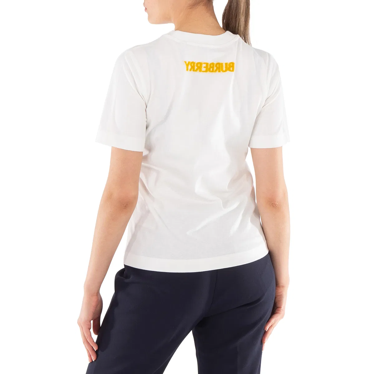 Футболка хлопковая с принтом Logo Printed Crewneck Cotton T-Shirt Burberry, Salt — фото 3