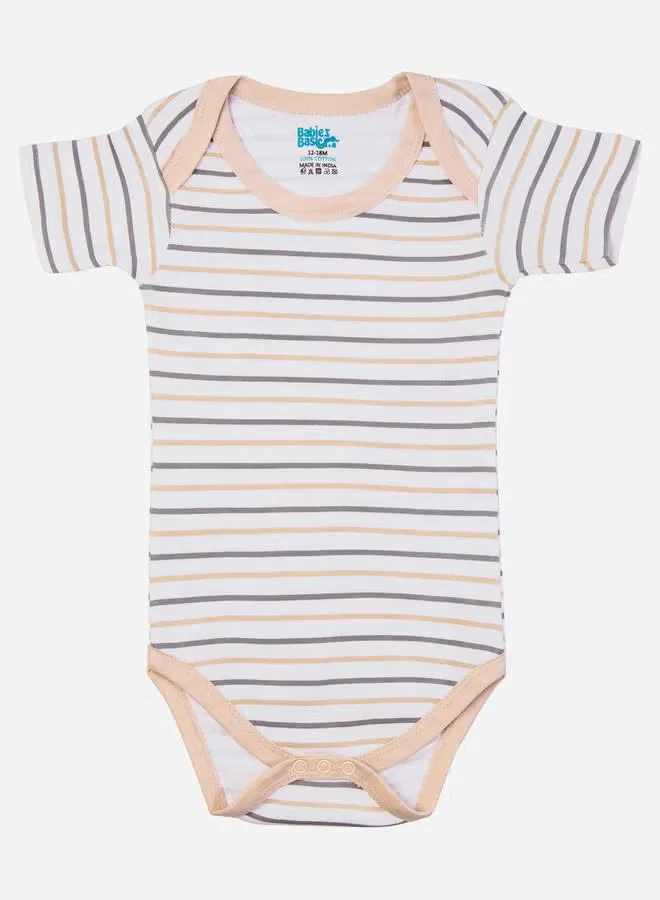 Боди-комбинезон с коротким рукавом, комплект из 3, Babies Basic, белый — фото 2