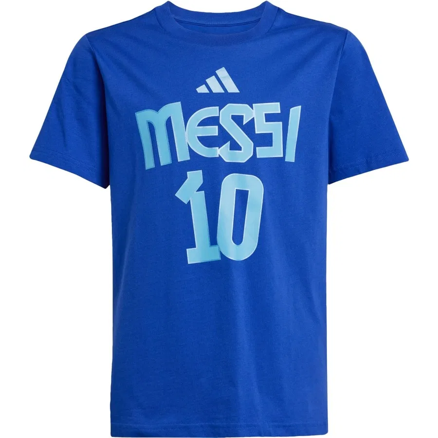 Детская футболка с принтом Messi Name And Number Graphic Tee adidas, Синий — фото 3