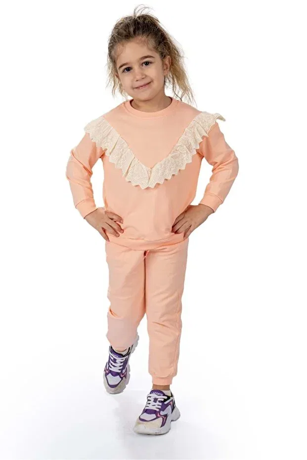 Детский спортивный комплект для девочек с принтом Mnk Baby&Kids, Salmon
