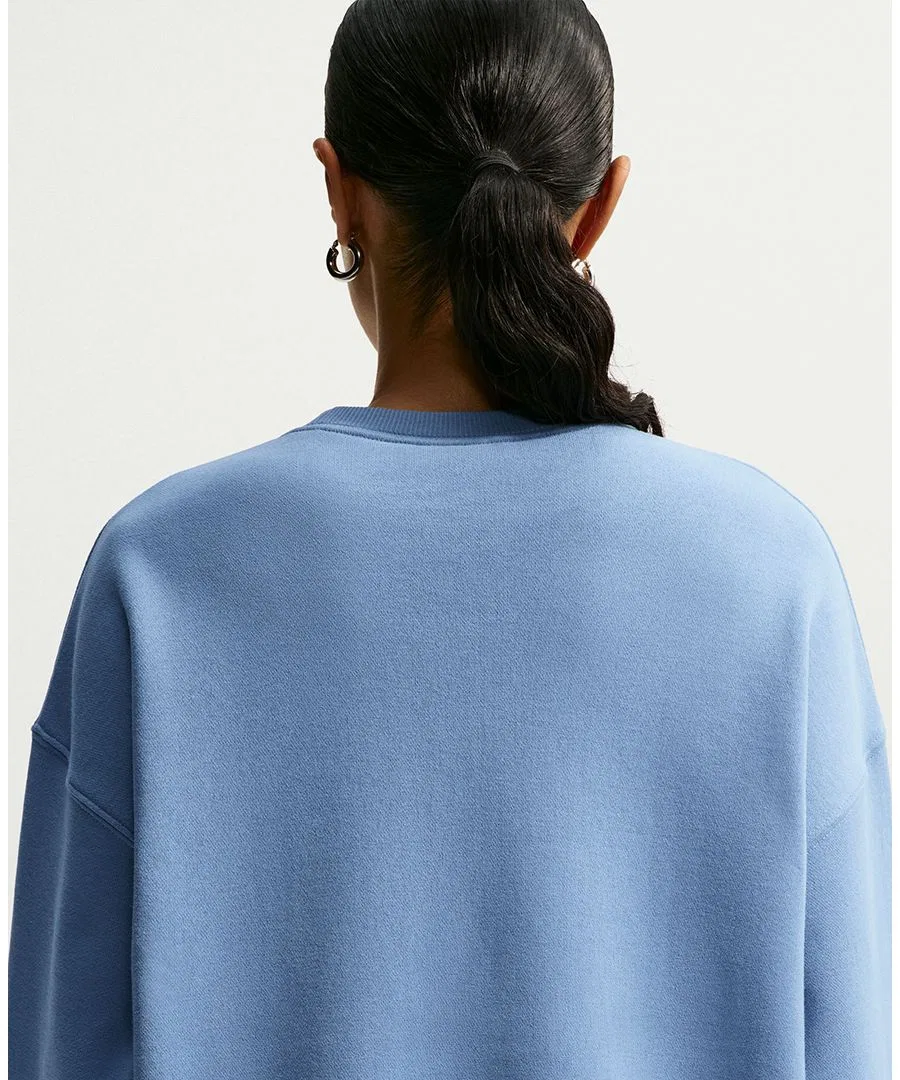 Худи оверсайз с капюшоном Studio Fleece Medium Weight Women's Oversized Sweatshirt Nike, Work Blue Sail — фото 4