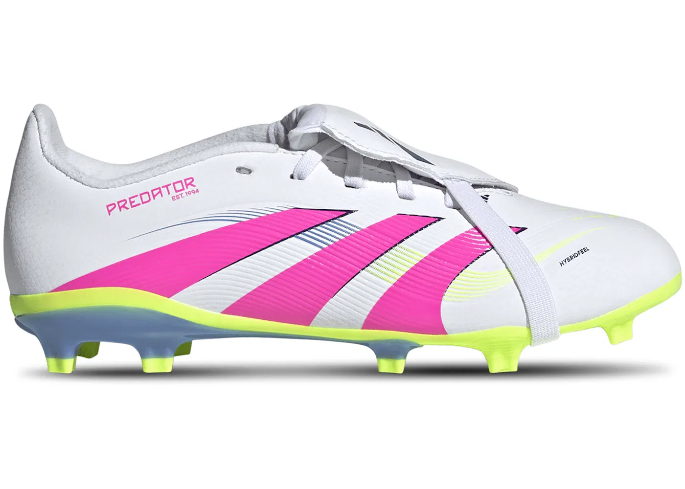 Детские бутсы Predator League Fold-Over Tongue FG/MG Adidas, Cloud White Lucid Pink Lucid Lemon