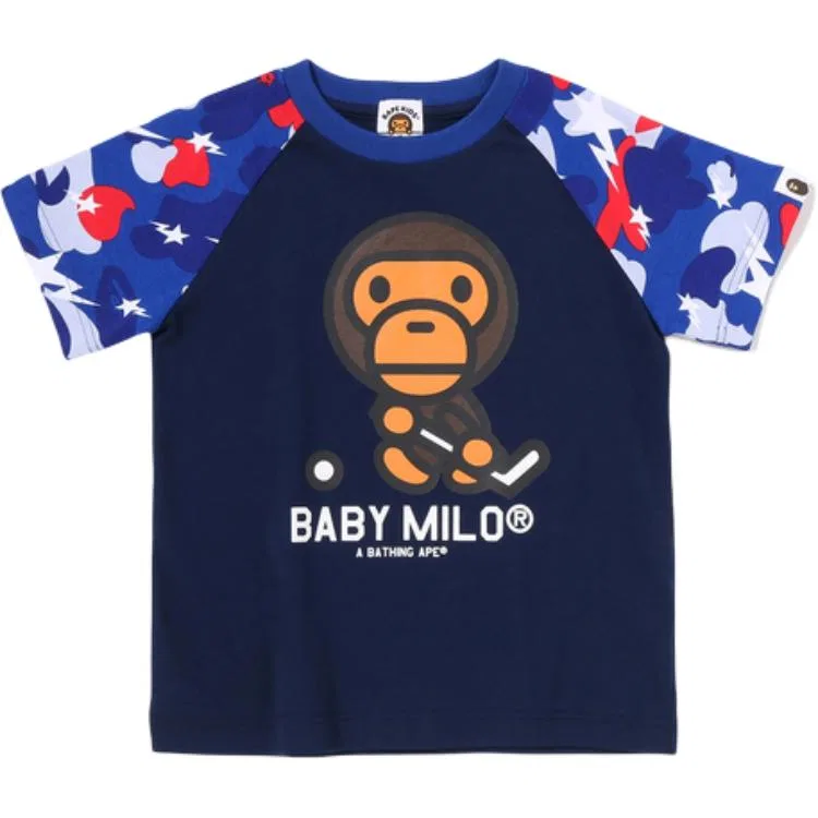 Детская футболка с круглым вырезом A BATHING APE, Dark Blue NYX