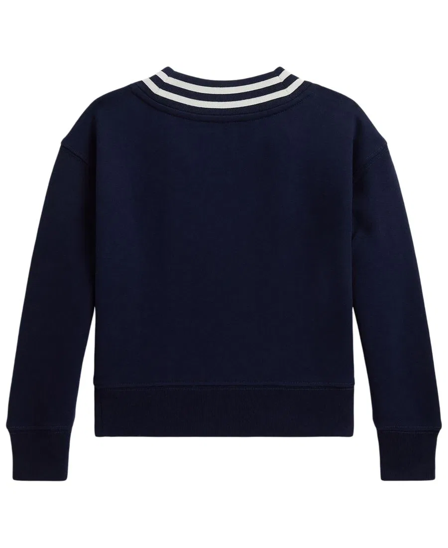 Свитшот с V-образным вырезом и полосатой отделкой, с длинным рукавом Polo Ralph Lauren, Refined Navy — фото 2