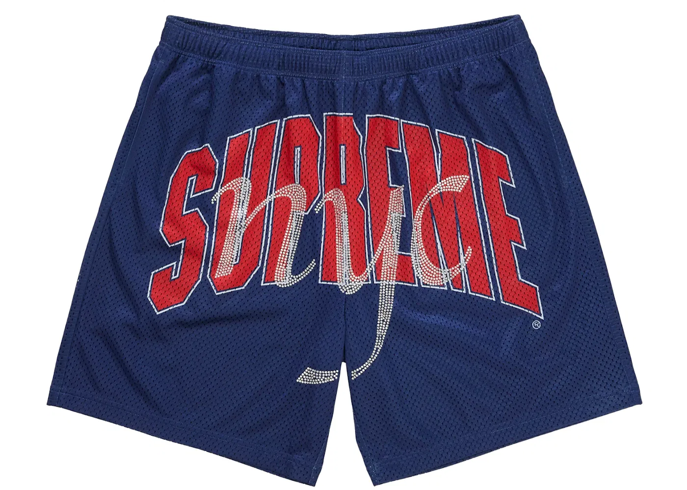 Мужские шорты с принтом Rhinestone Mesh Short Supreme, Navy