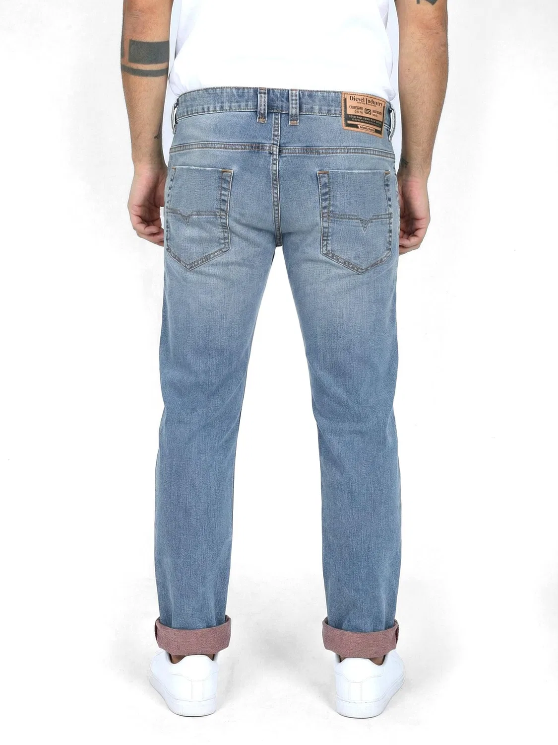 Джинсы Diesel Regular Jeans Straight SAFADO-X пастельно-голубого цвета — фото 3