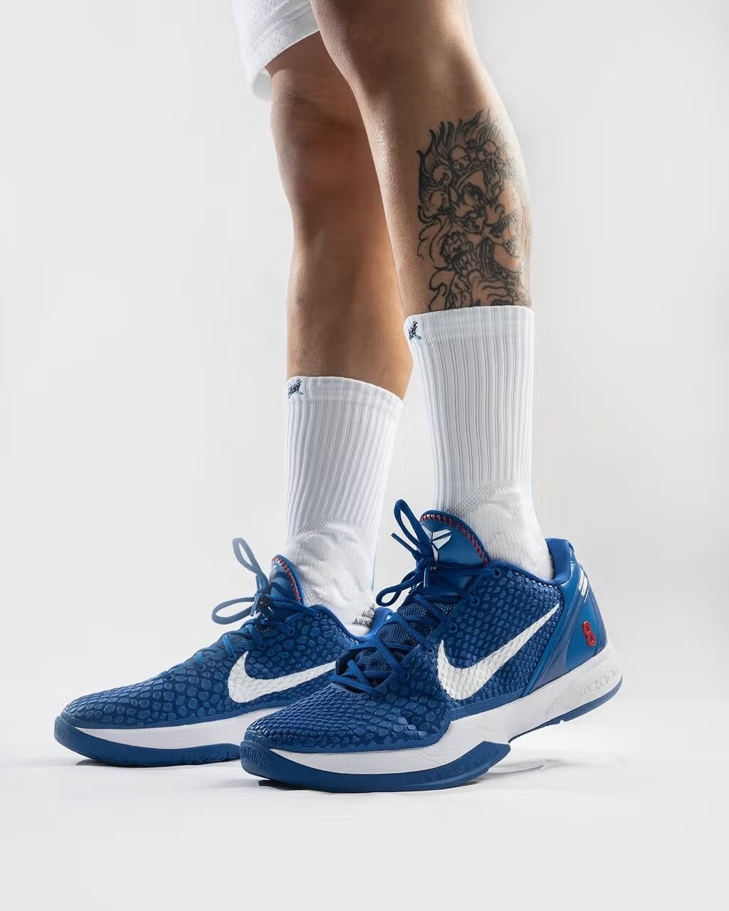 Баскетбольные кроссовки детские Nike Kobe 6 Protro 'Dodgers', синие/белые — фото 3