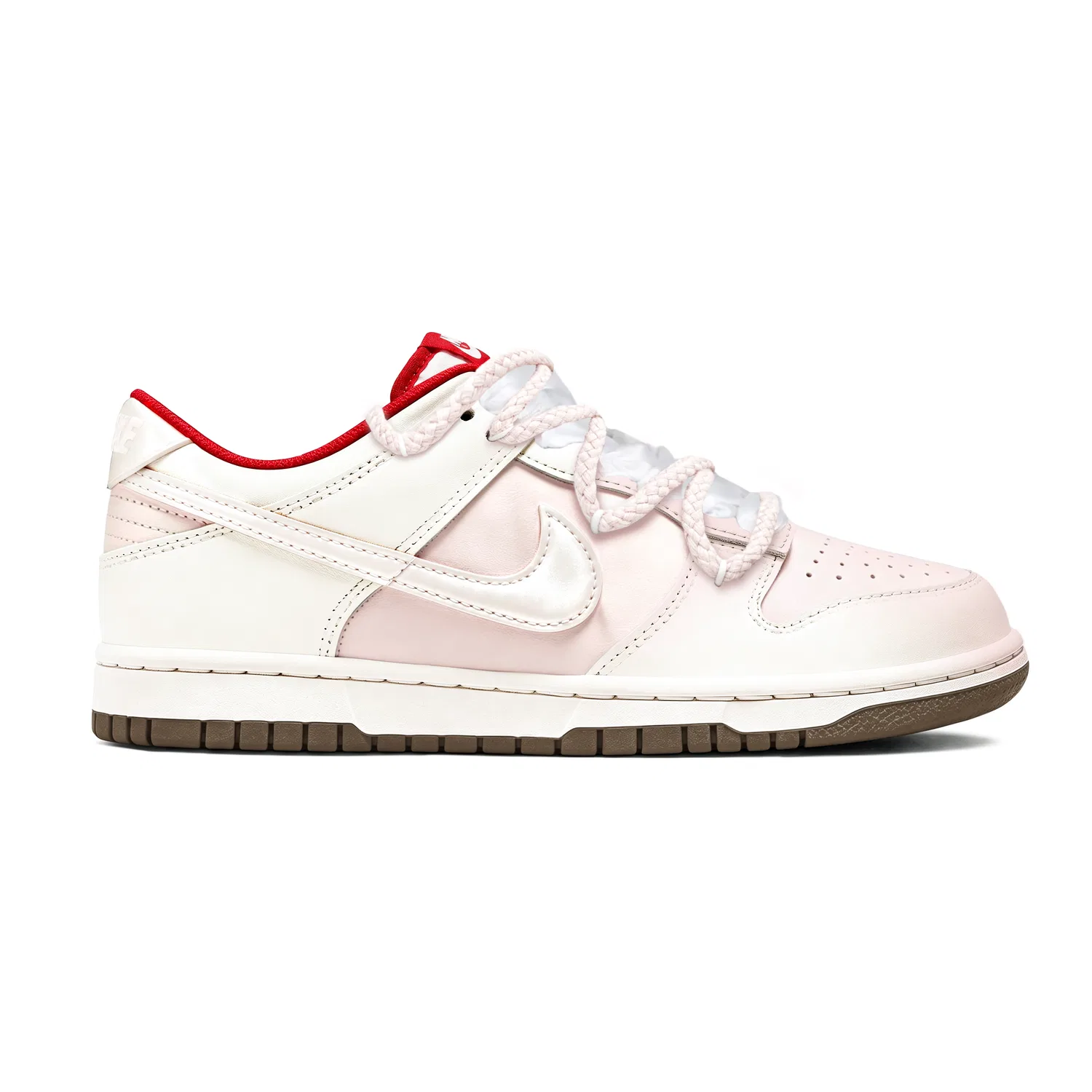 Детские кроссовки для скейтбординга с принтом Dunk White Pink Nike, White Pink — фото 3
