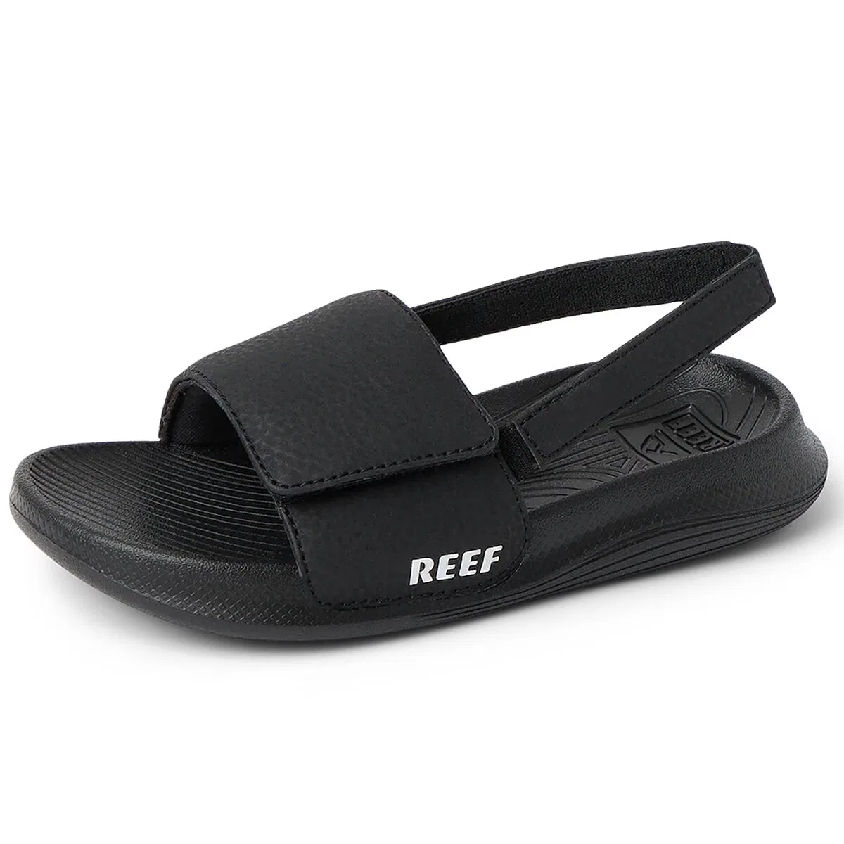 Детские сандалии-слайды с регулируемым ремешком Little Salty Slide Sandal Reef, Black/White — фото 3