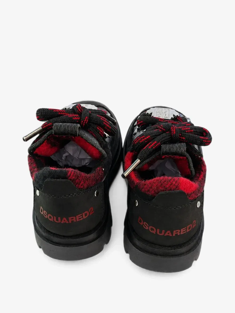 Кроссовки со вставками в клетку DSQUARED2 KIDS, черный — фото 3