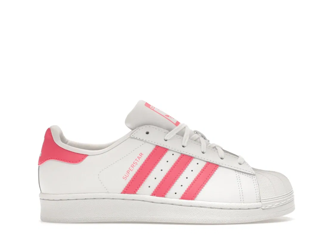 Детские кроссовки Lifestyle с перфорированным носком Adidas Superstar, Cloud White/Real Pink/Real Pink