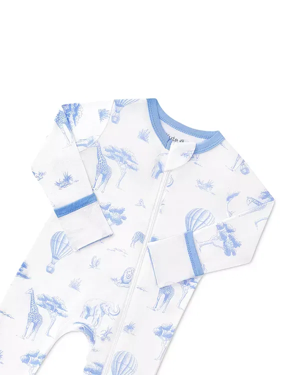 Детский комбинезон на молнии с принтом Unisex zippered coverall Kyte Baby, Toile Safari — фото 2