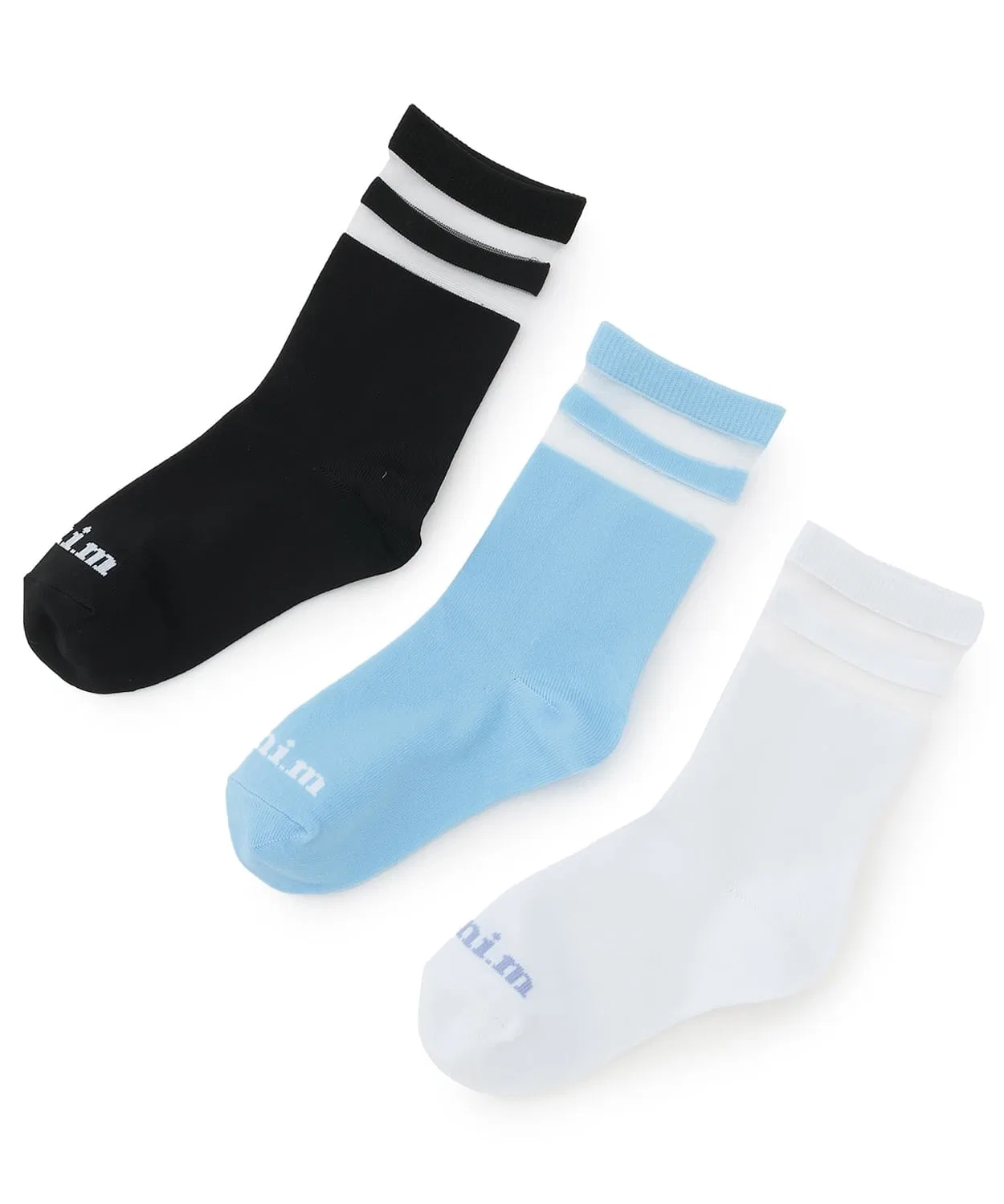 Детские носки с прозрачной линией, модель Line Sheer, minimal, Sax Blue — фото 4
