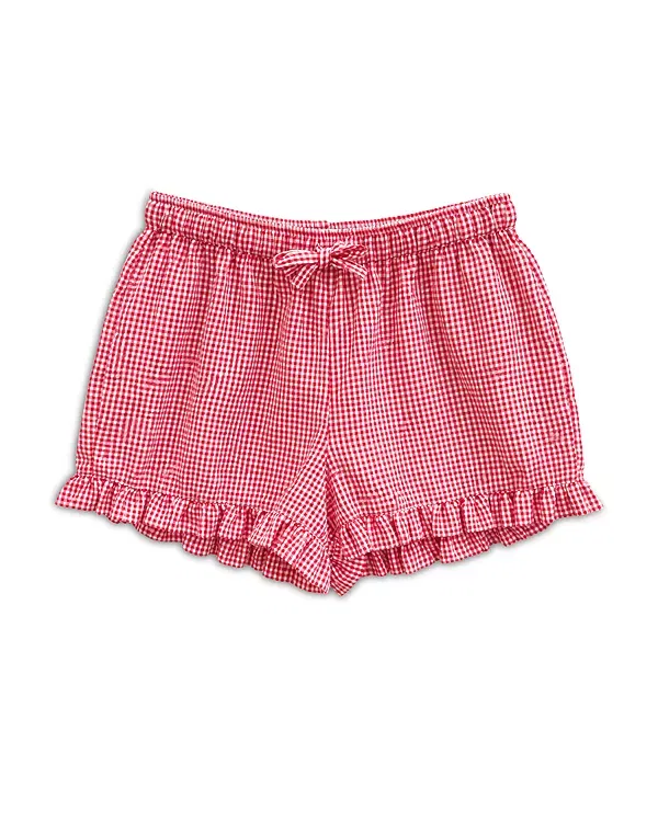 Детские шорты для девочек с принтом Annabelle KatieJ NYC, Red Gingham