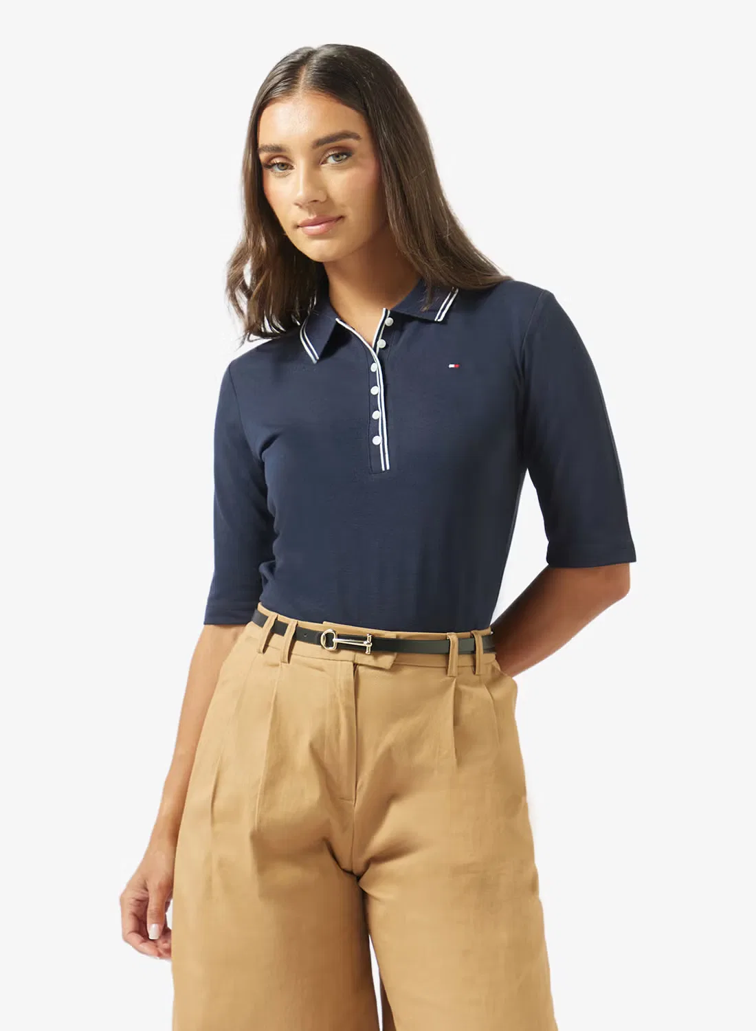 Поло с коротким рукавом Slim fit tipped Tommy Hilfiger, темно-синий