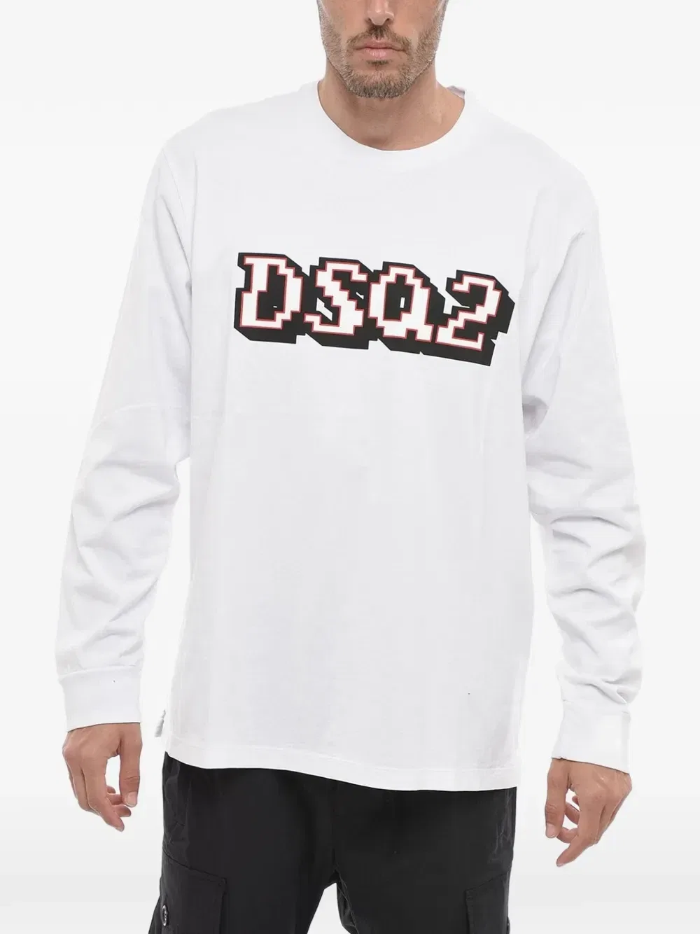 Футболка с длинными рукавами и логотипом Dsquared2, белый
