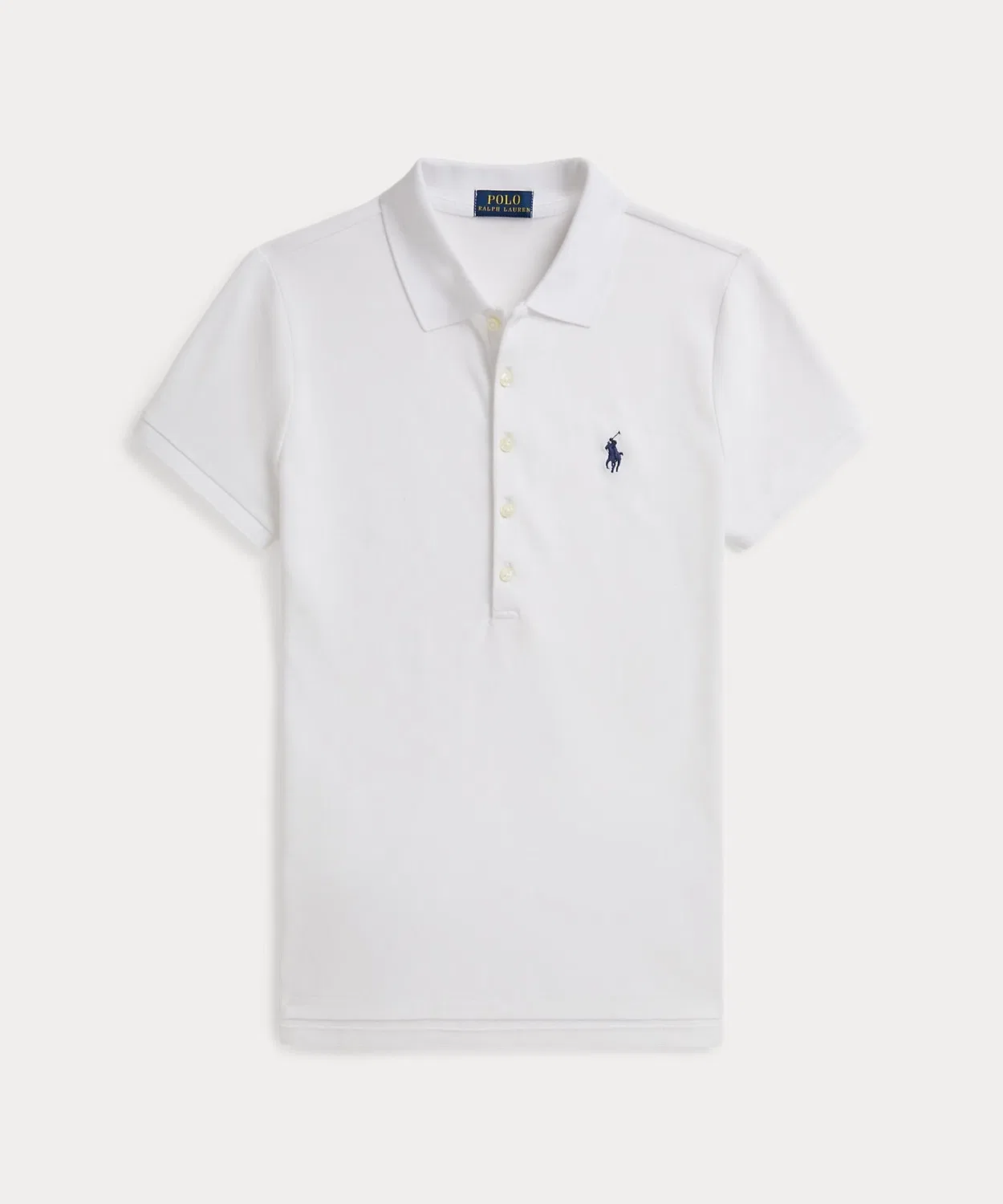 Женский поло с коротким рукавом Slim Fit Stretch Polo POLO RALPH LAUREN, Белый — фото 2